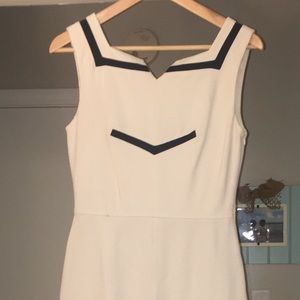 DVF Size 6 White Dress with Black Detail